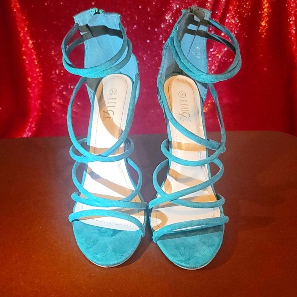 Womens Green 4 inch heels